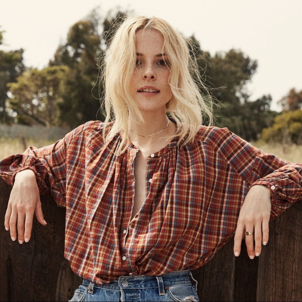 Doen Jane blouse in autumn plaid